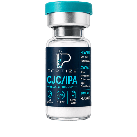 CJC-1295 / Ipamorelin 5mg research-use-only vial from Peptize