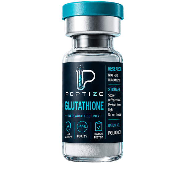Glutathione 500mg research-use-only vial from Peptize