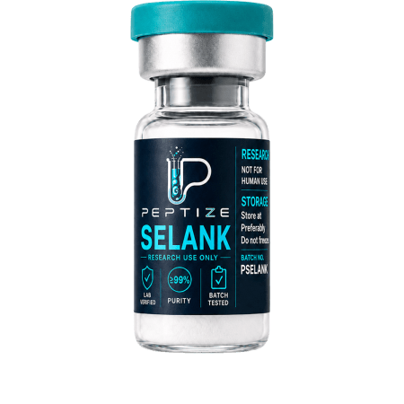 PZ-SELANK 10mg research-use-only vial from Peptize