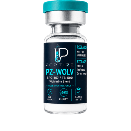 PZ-WOLV 10mg / 10mg research-use-only vial from Peptize